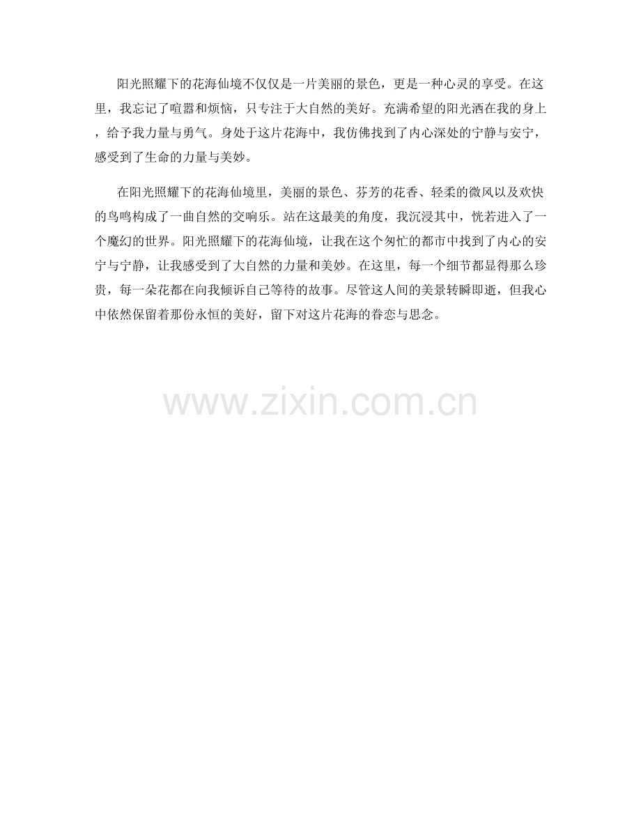 阳光照耀下的花海仙境.docx_第2页