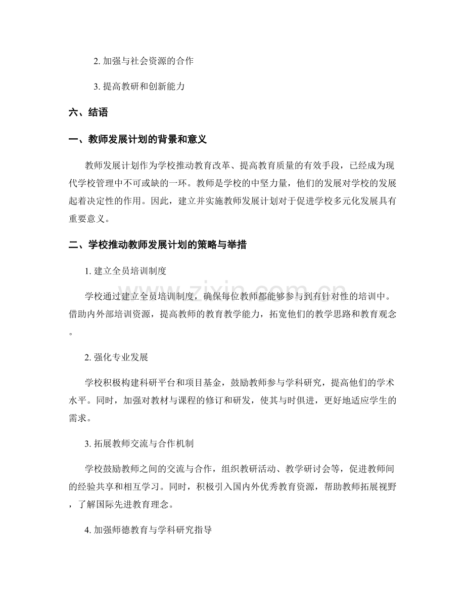 教师发展计划：推动学校多元化发展的战略与目标2019年度总结.docx_第2页