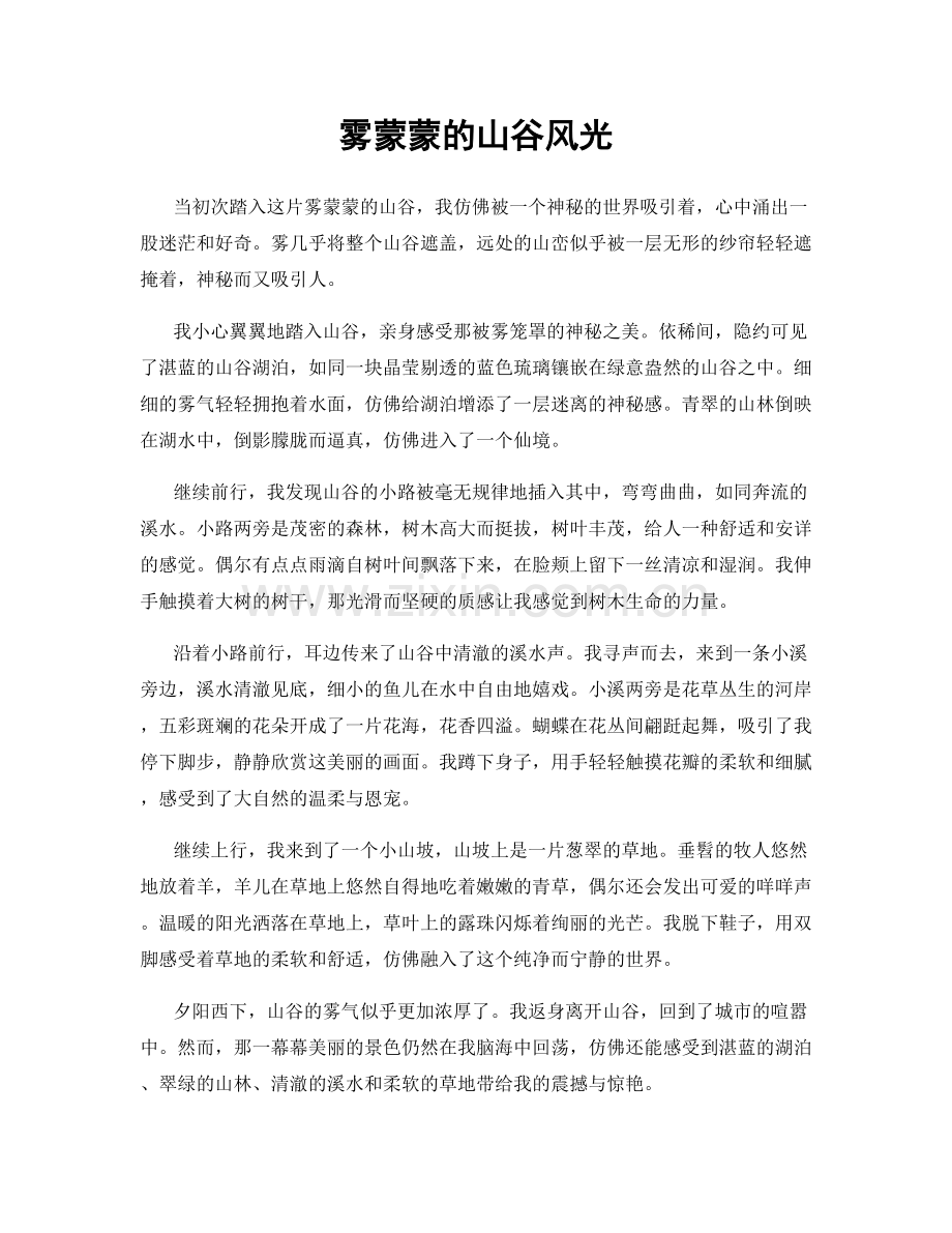 雾蒙蒙的山谷风光.docx_第1页