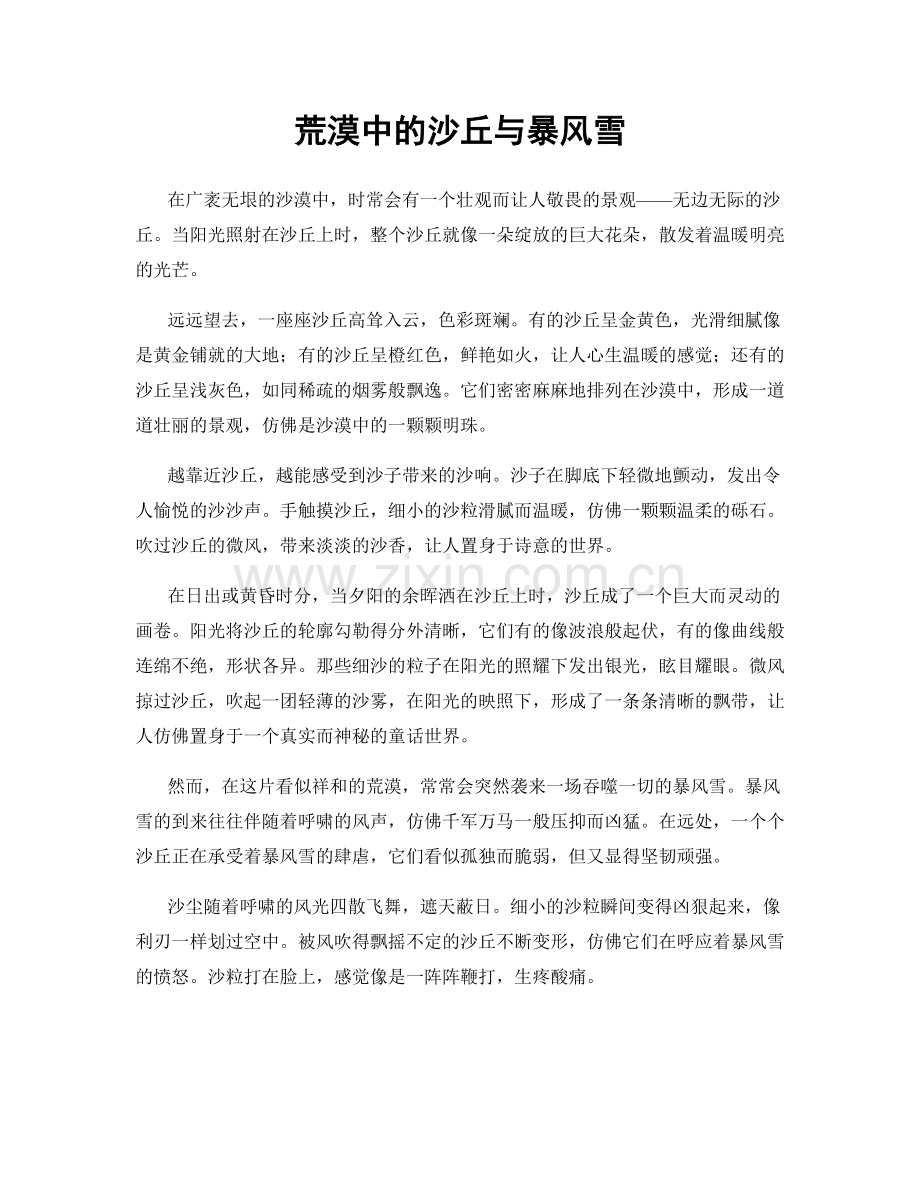 荒漠中的沙丘与暴风雪.docx_第1页