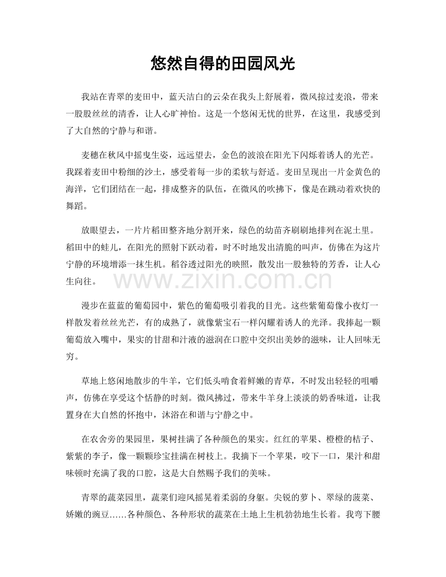 悠然自得的田园风光.docx_第1页