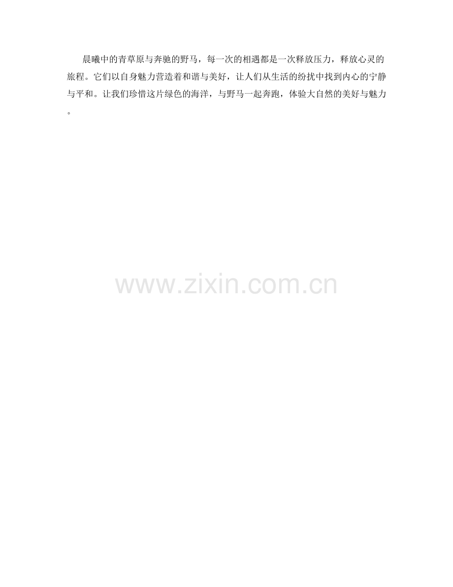 晨曦中的青草原与奔驰的野马.docx_第2页