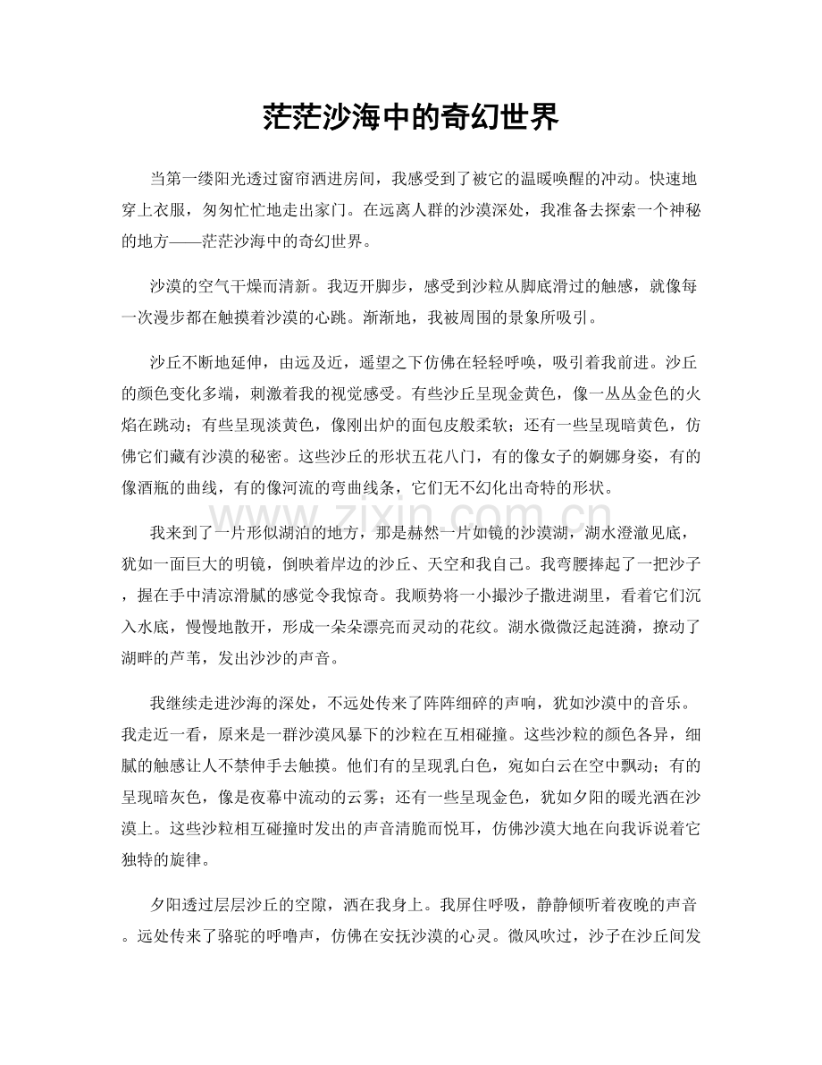 茫茫沙海中的奇幻世界.docx_第1页