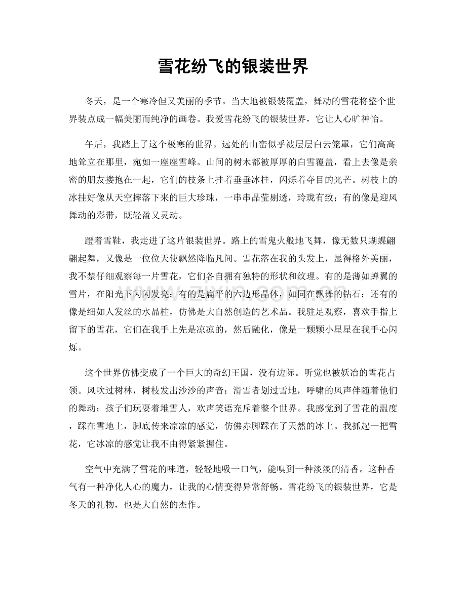 雪花纷飞的银装世界.docx_第1页