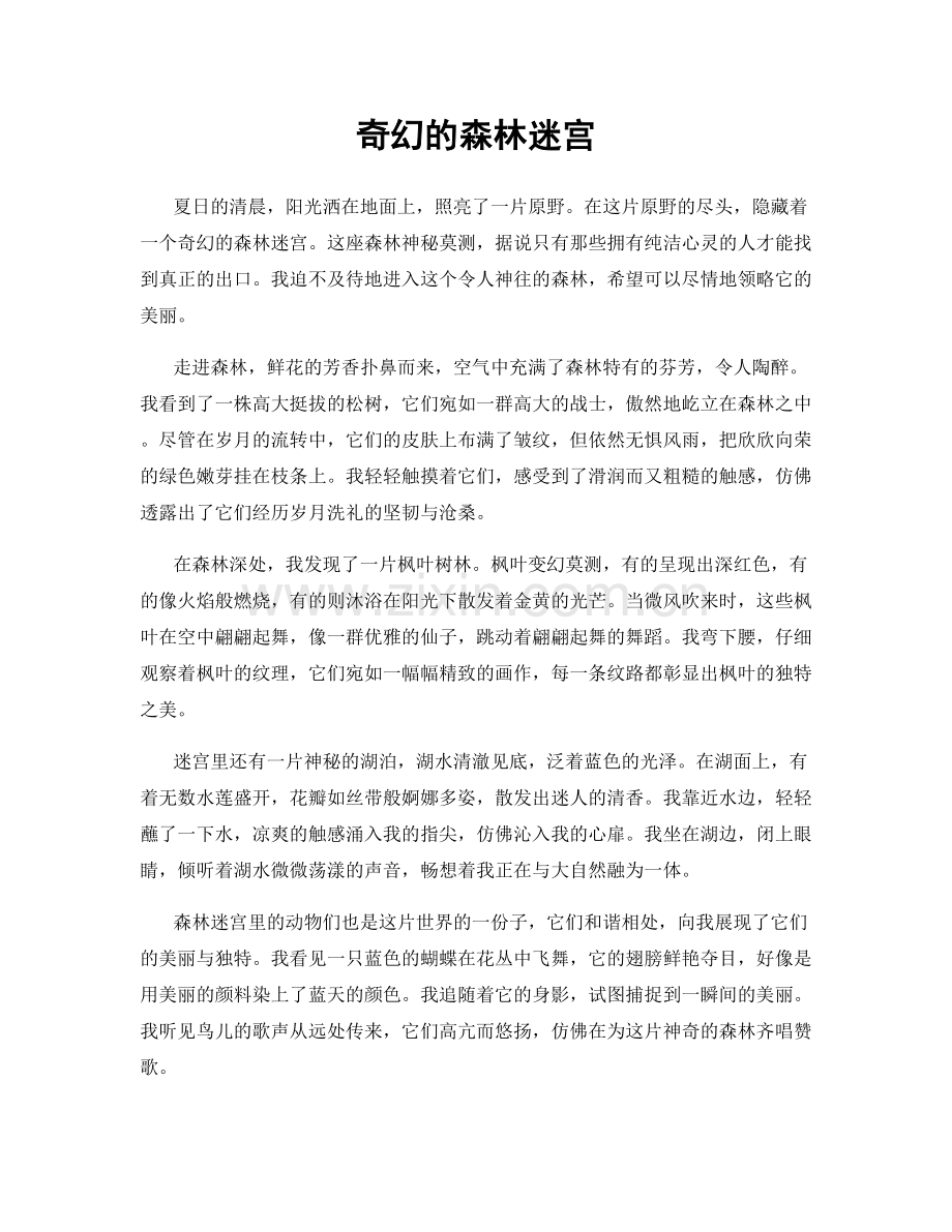 奇幻的森林迷宫.docx_第1页