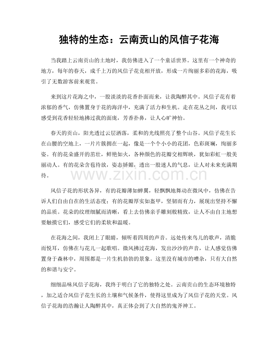独特的生态：云南贡山的风信子花海.docx_第1页