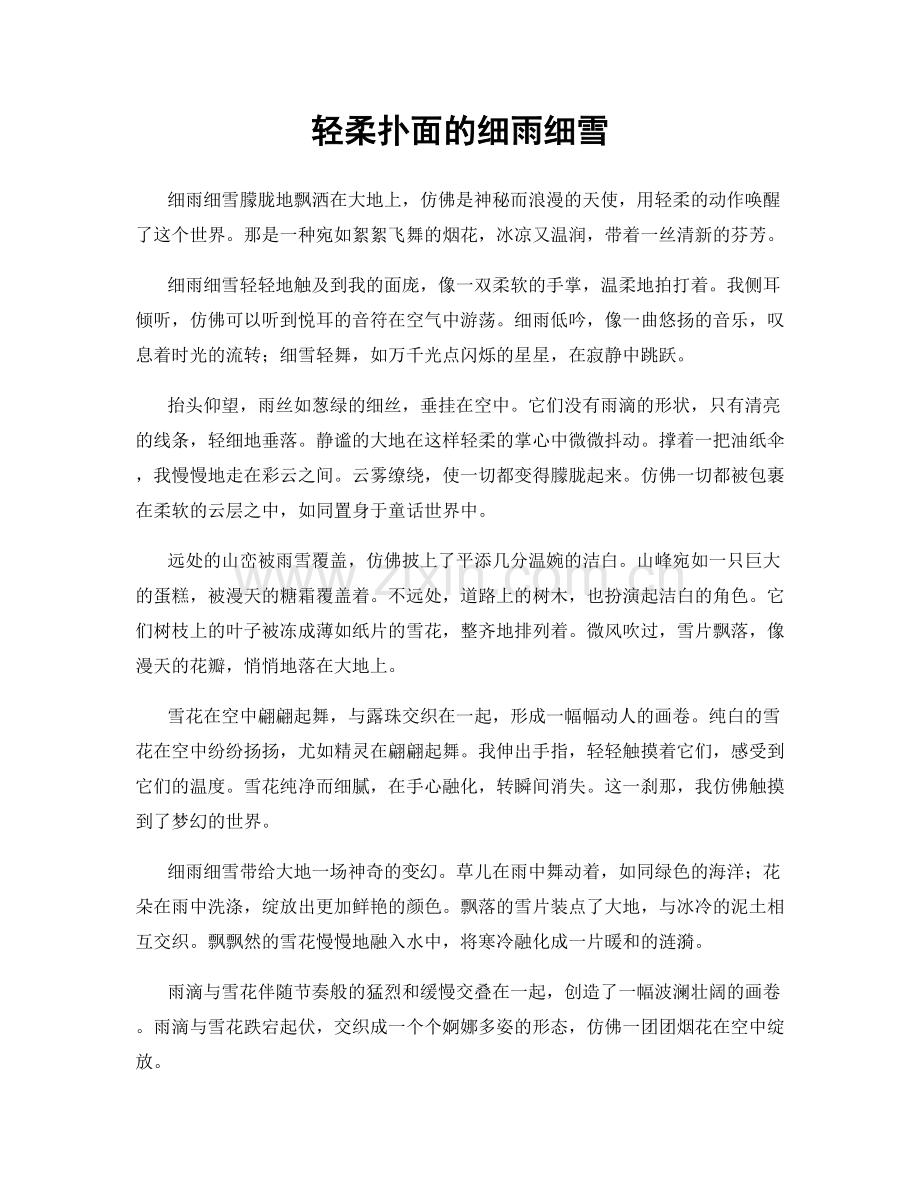 轻柔扑面的细雨细雪.docx_第1页