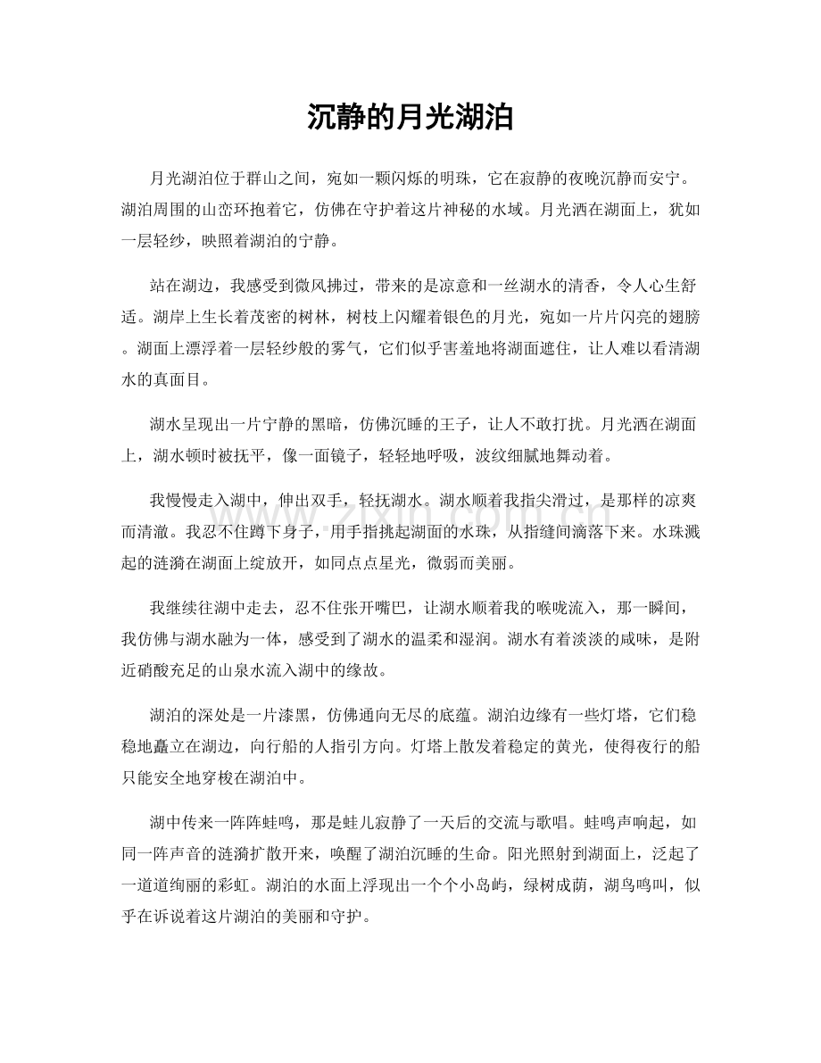 沉静的月光湖泊.docx_第1页