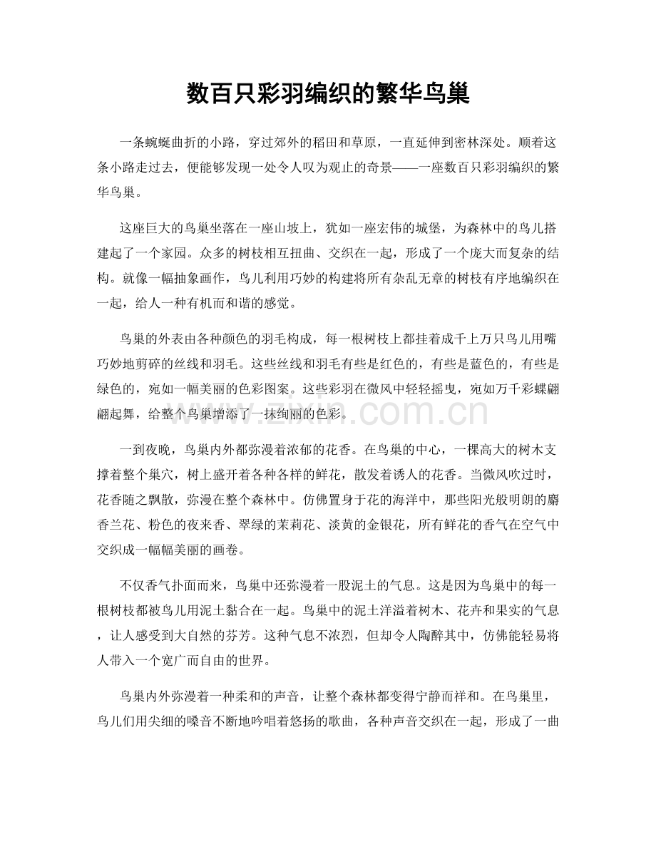 数百只彩羽编织的繁华鸟巢.docx_第1页
