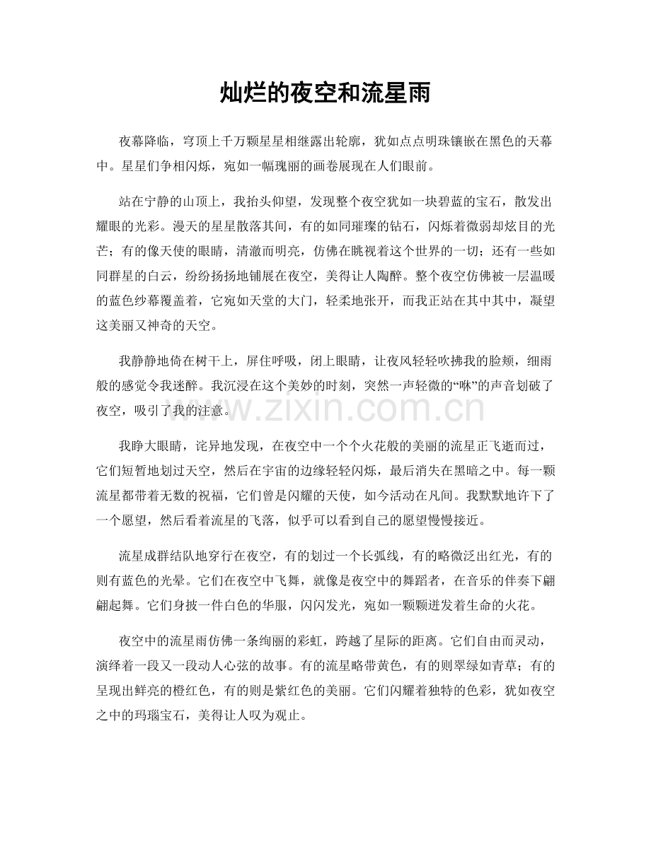 灿烂的夜空和流星雨.docx_第1页