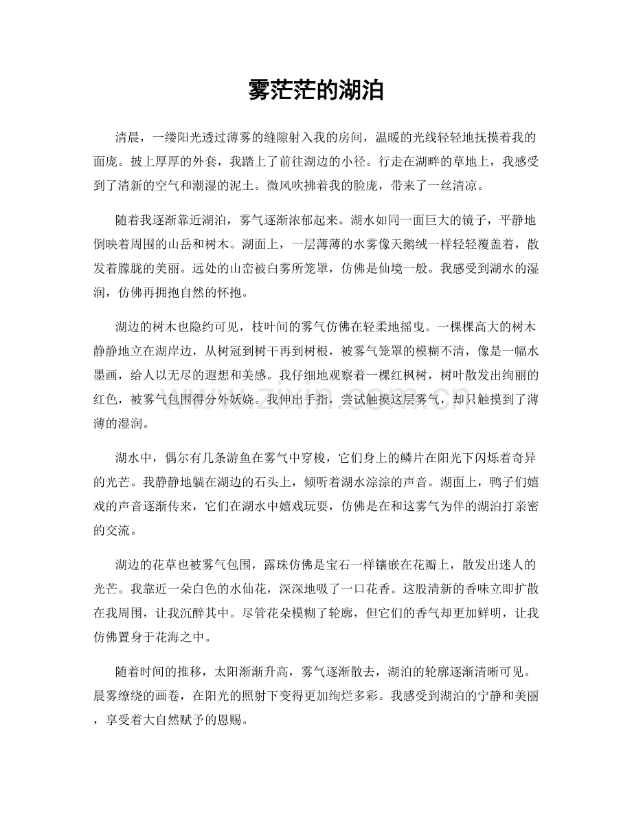 雾茫茫的湖泊.docx_第1页