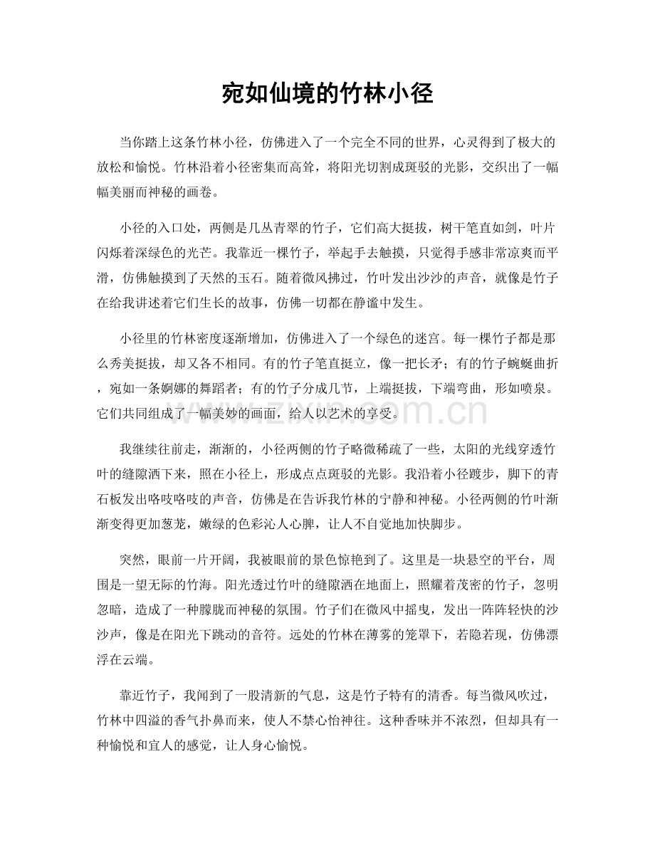 宛如仙境的竹林小径.docx_第1页