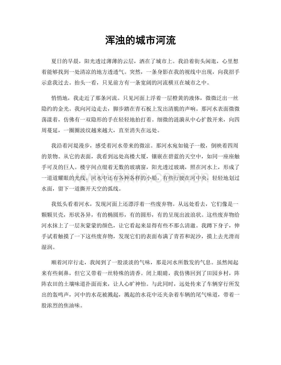 浑浊的城市河流.docx_第1页