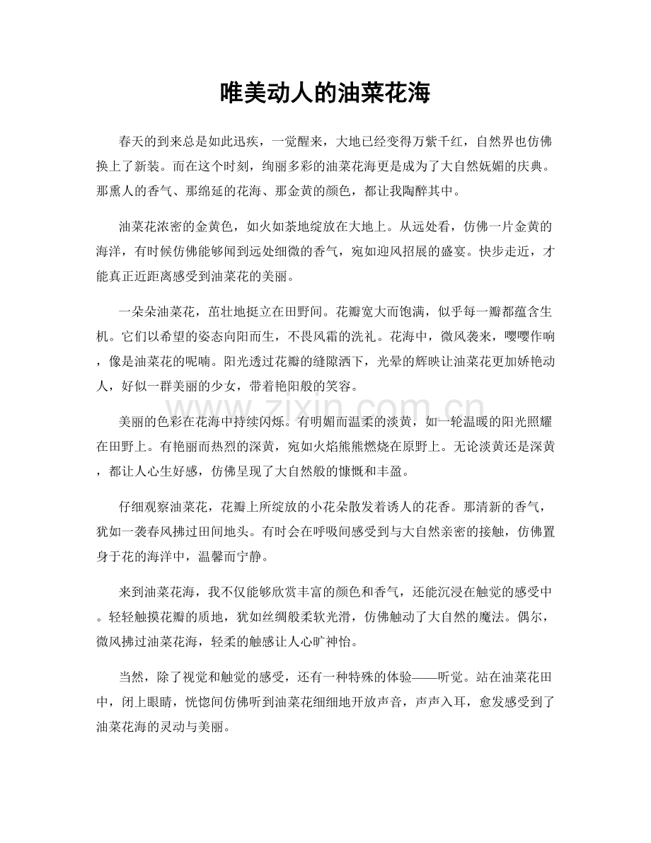 唯美动人的油菜花海.docx_第1页