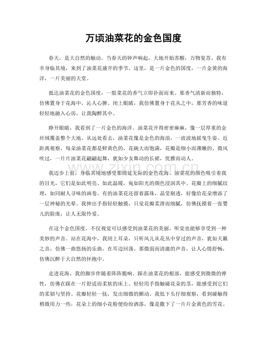 万顷油菜花的金色国度.docx_第1页