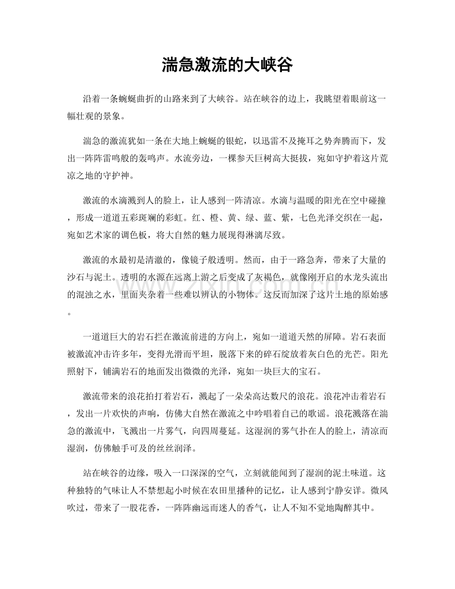 湍急激流的大峡谷.docx_第1页