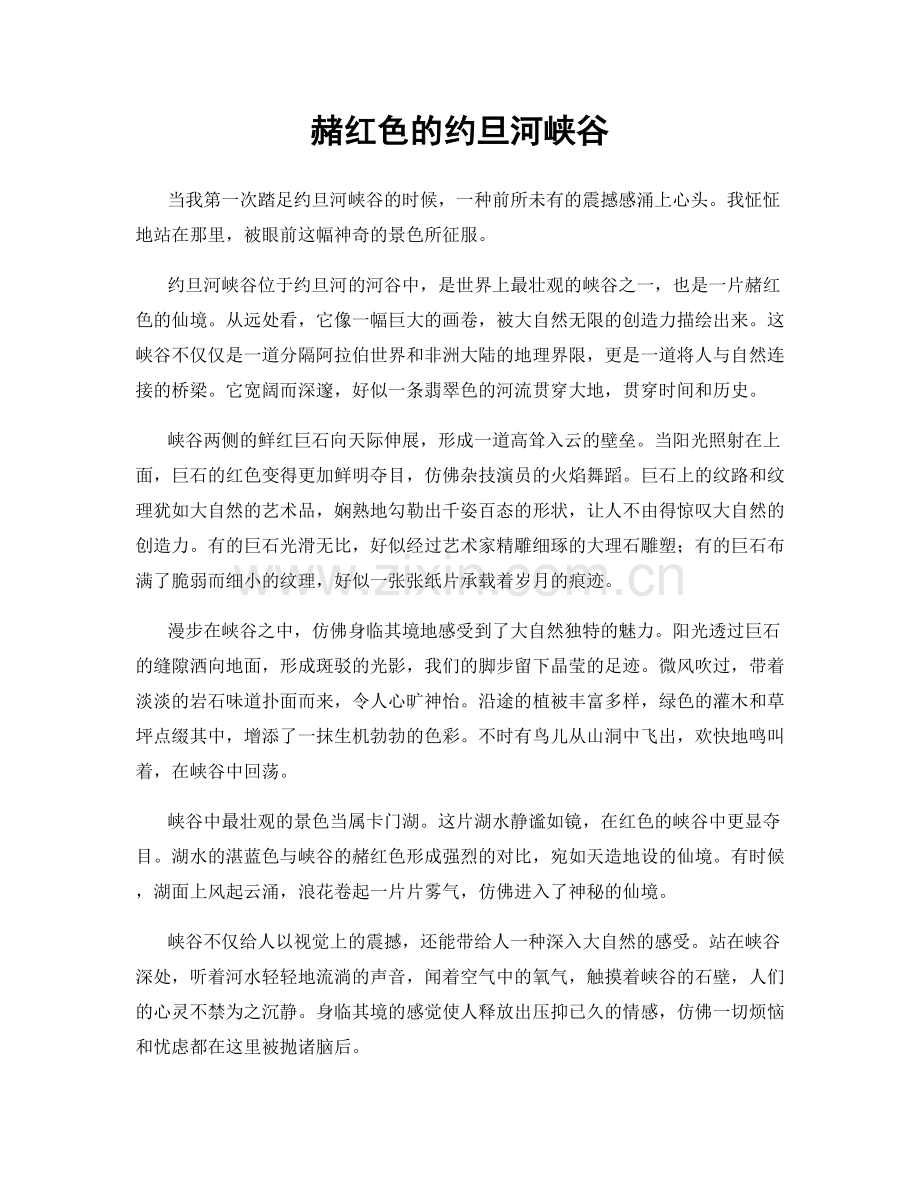 赭红色的约旦河峡谷.docx_第1页