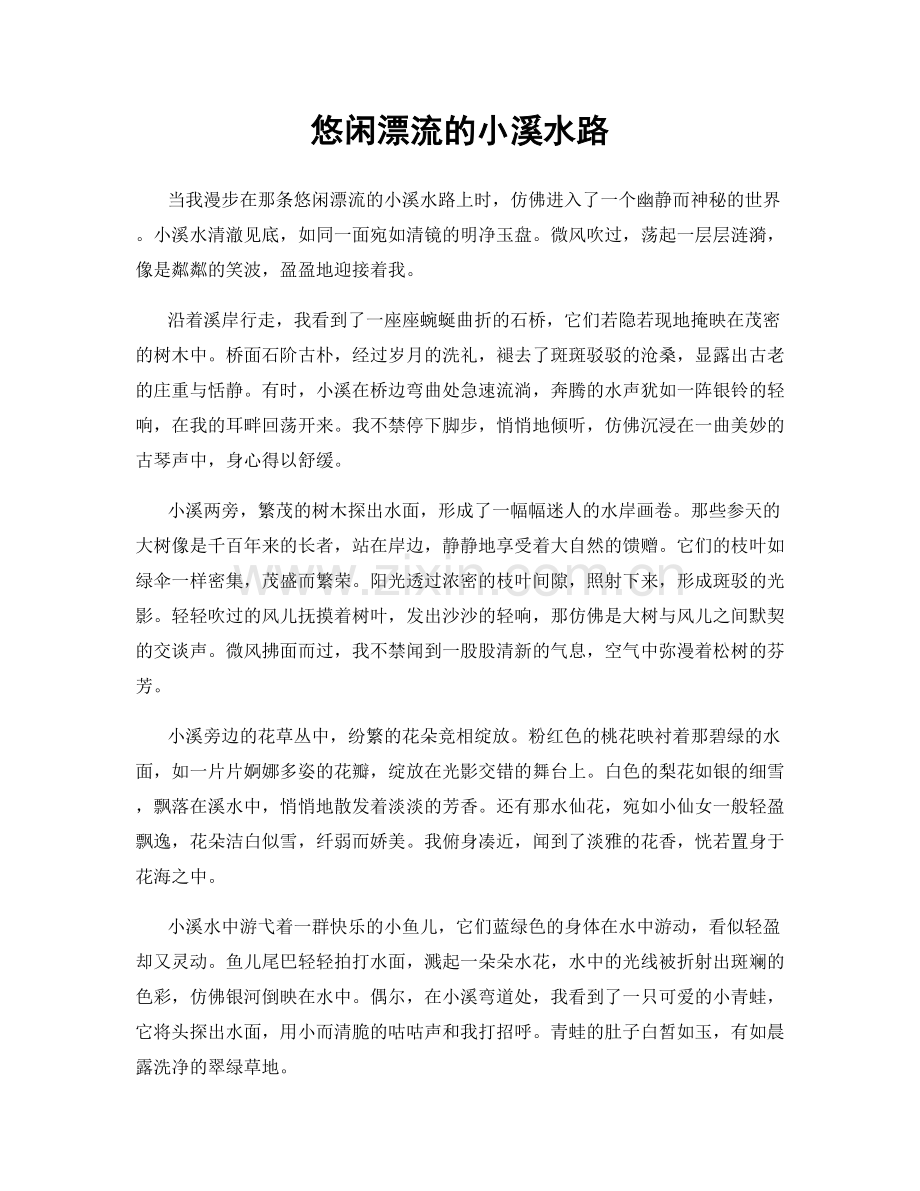 悠闲漂流的小溪水路.docx_第1页