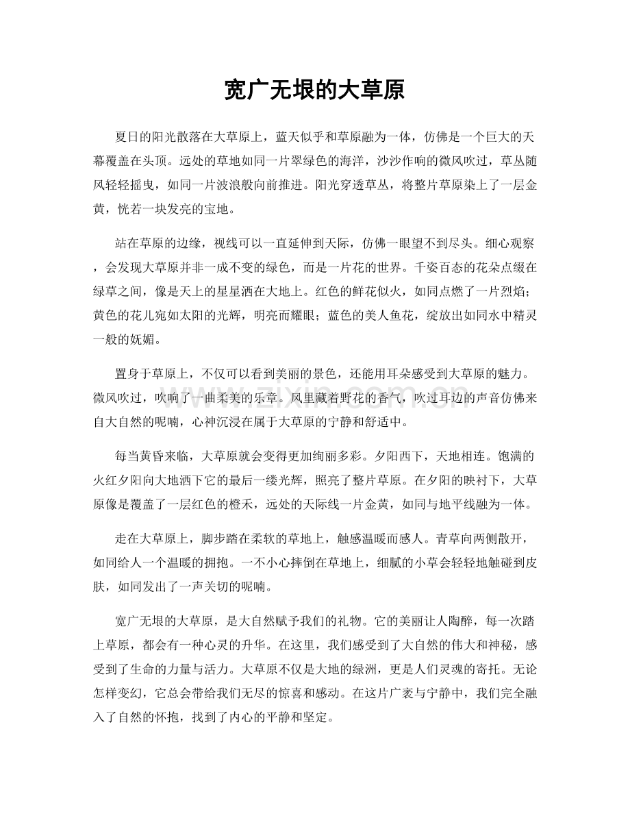 宽广无垠的大草原.docx_第1页