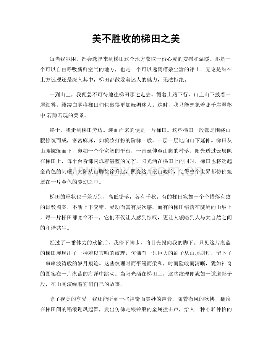 美不胜收的梯田之美.docx_第1页