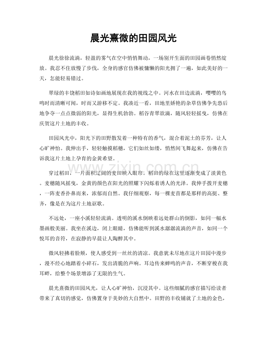 晨光熹微的田园风光.docx_第1页
