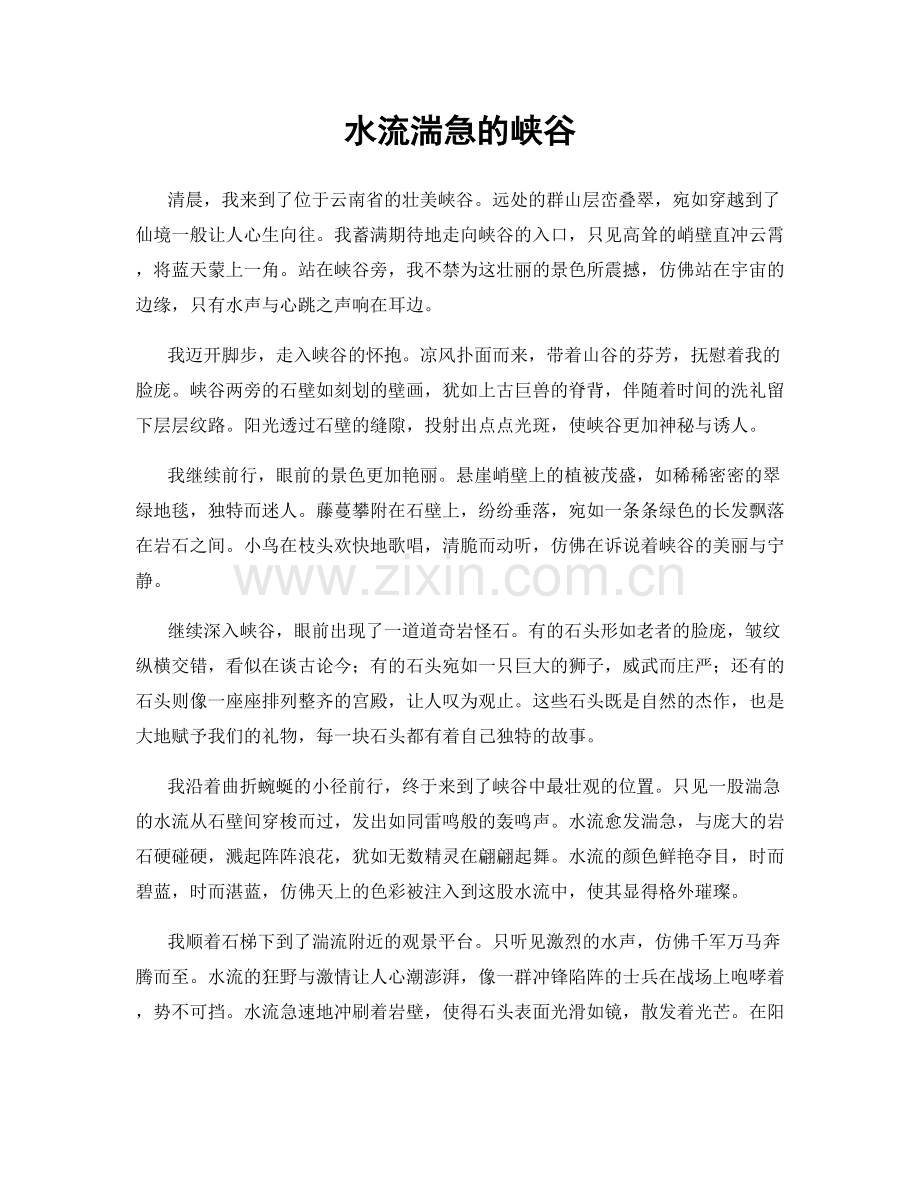水流湍急的峡谷.docx_第1页