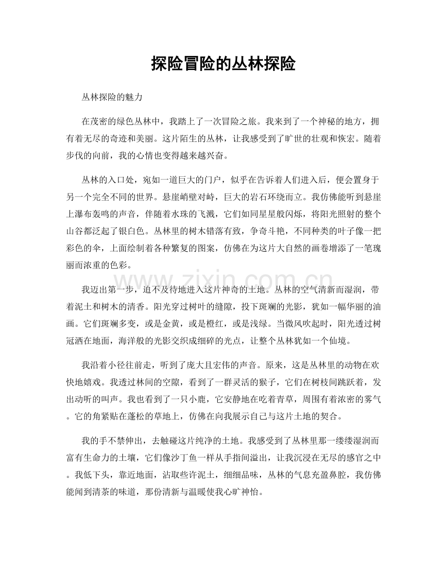 探险冒险的丛林探险.docx_第1页