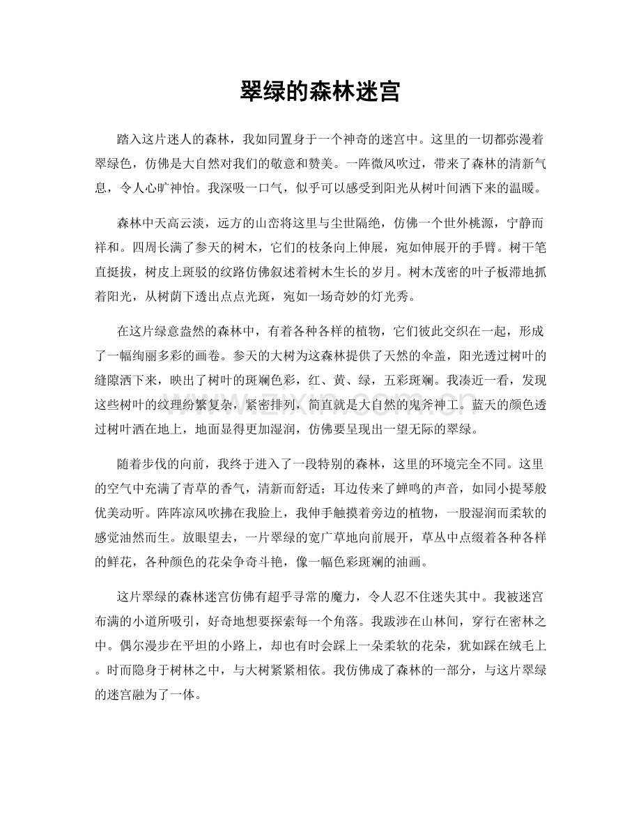 翠绿的森林迷宫.docx_第1页