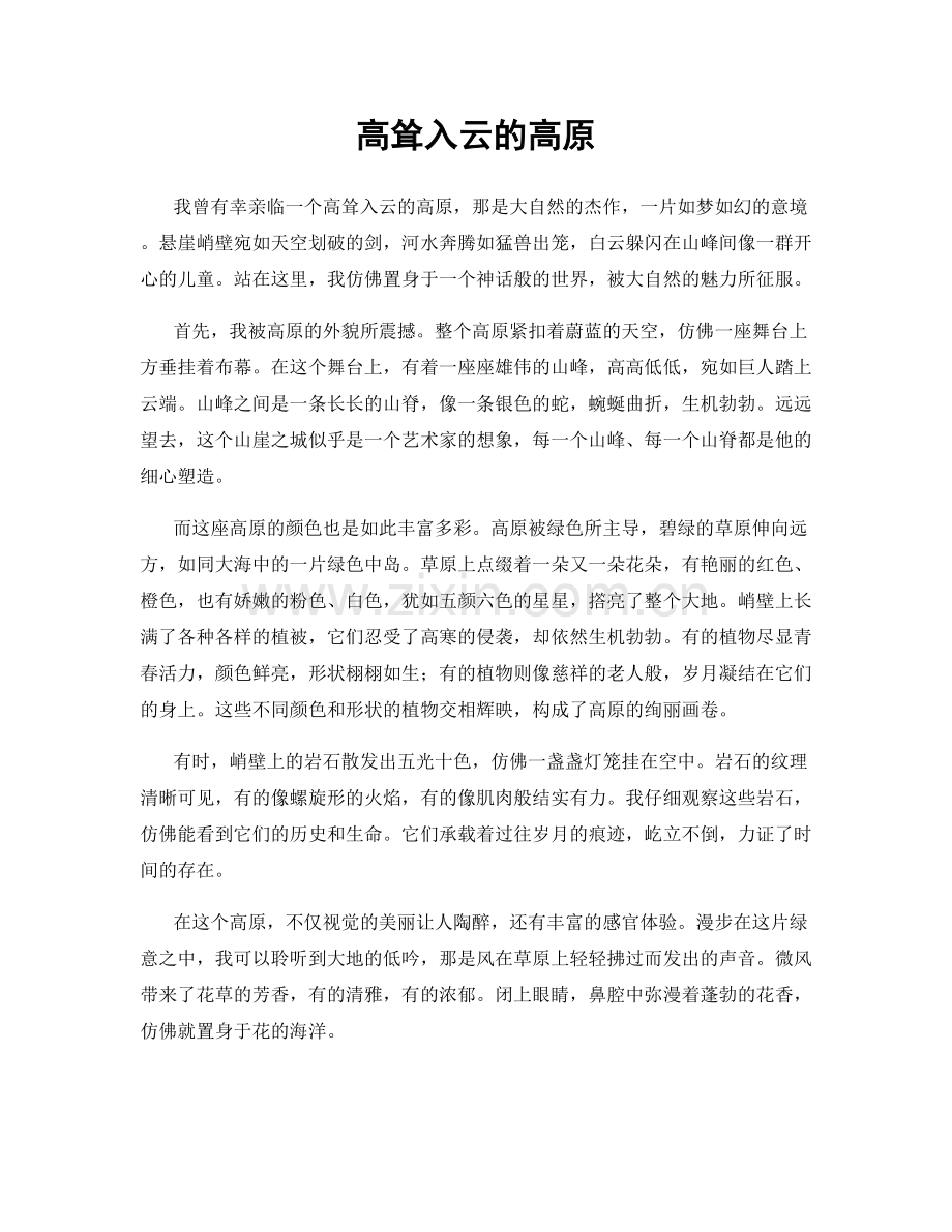 高耸入云的高原.docx_第1页