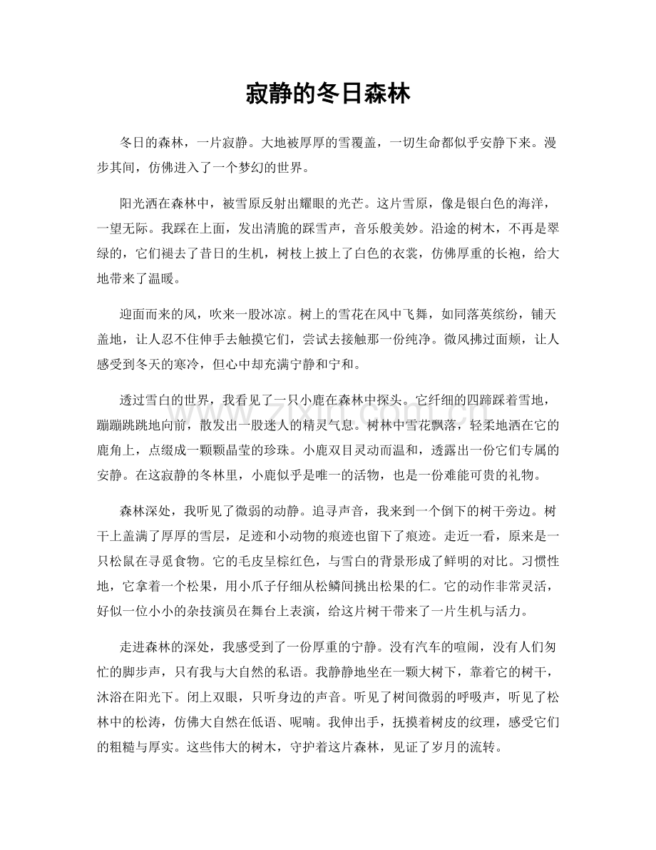 寂静的冬日森林.docx_第1页