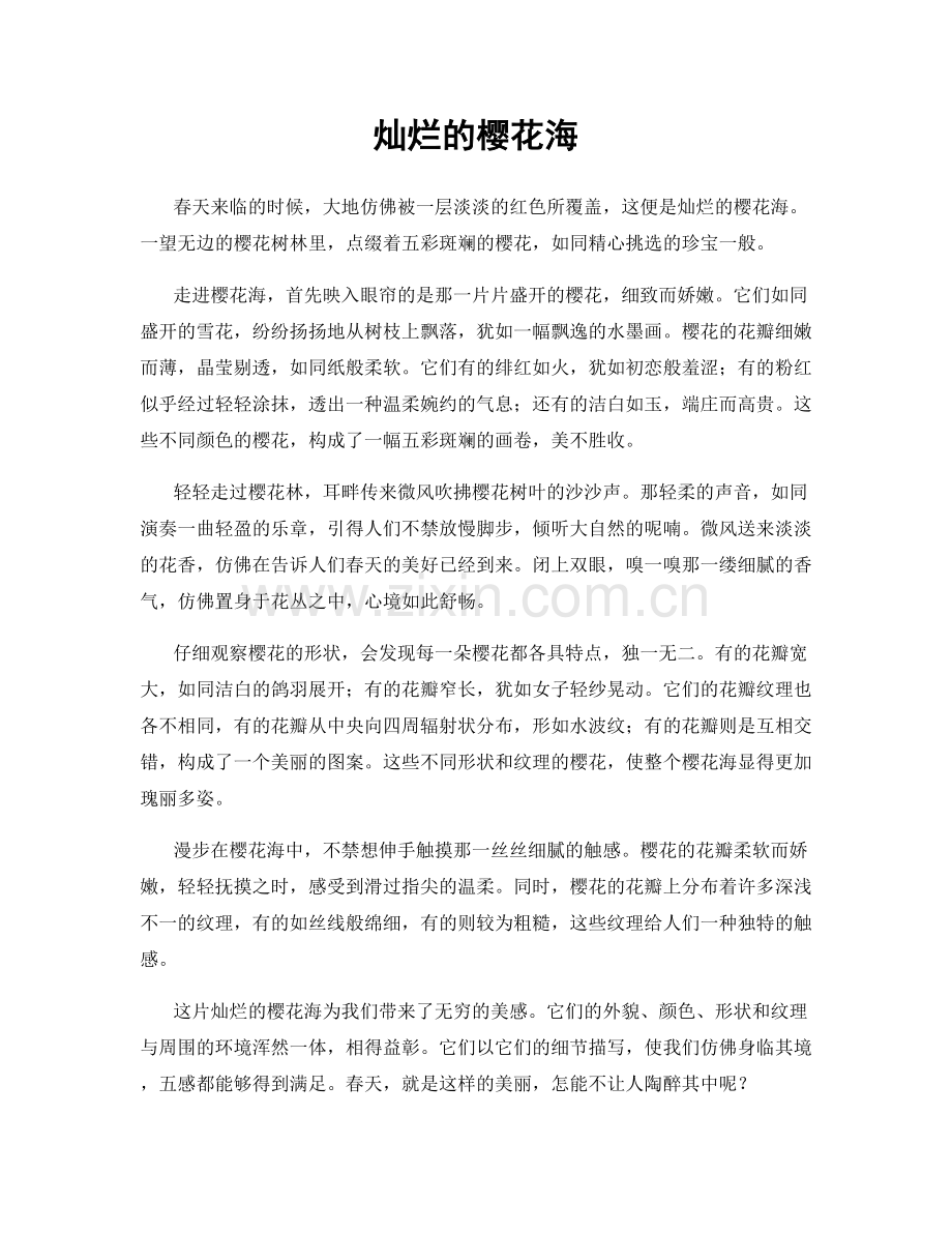 灿烂的樱花海.docx_第1页