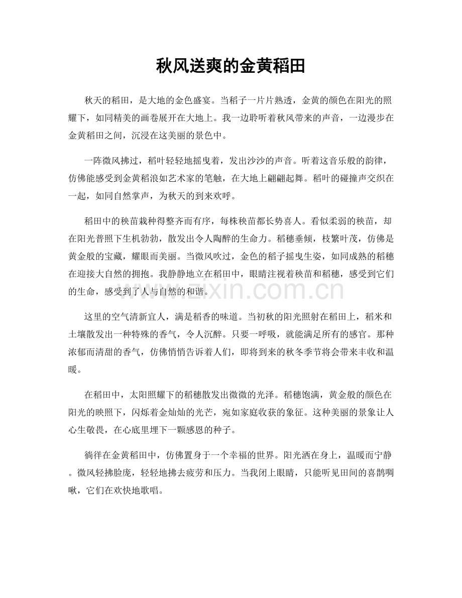 秋风送爽的金黄稻田.docx_第1页