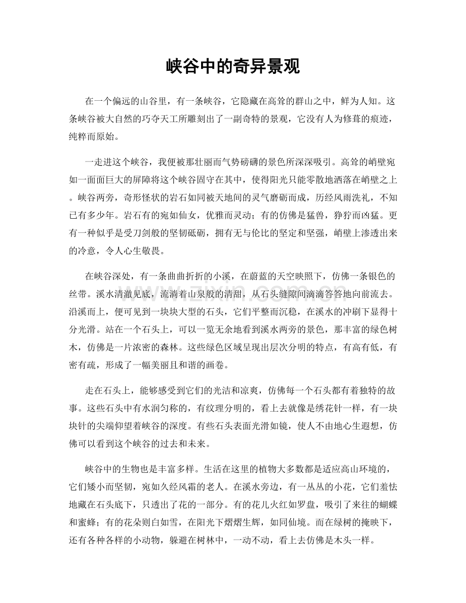 峡谷中的奇异景观.docx_第1页