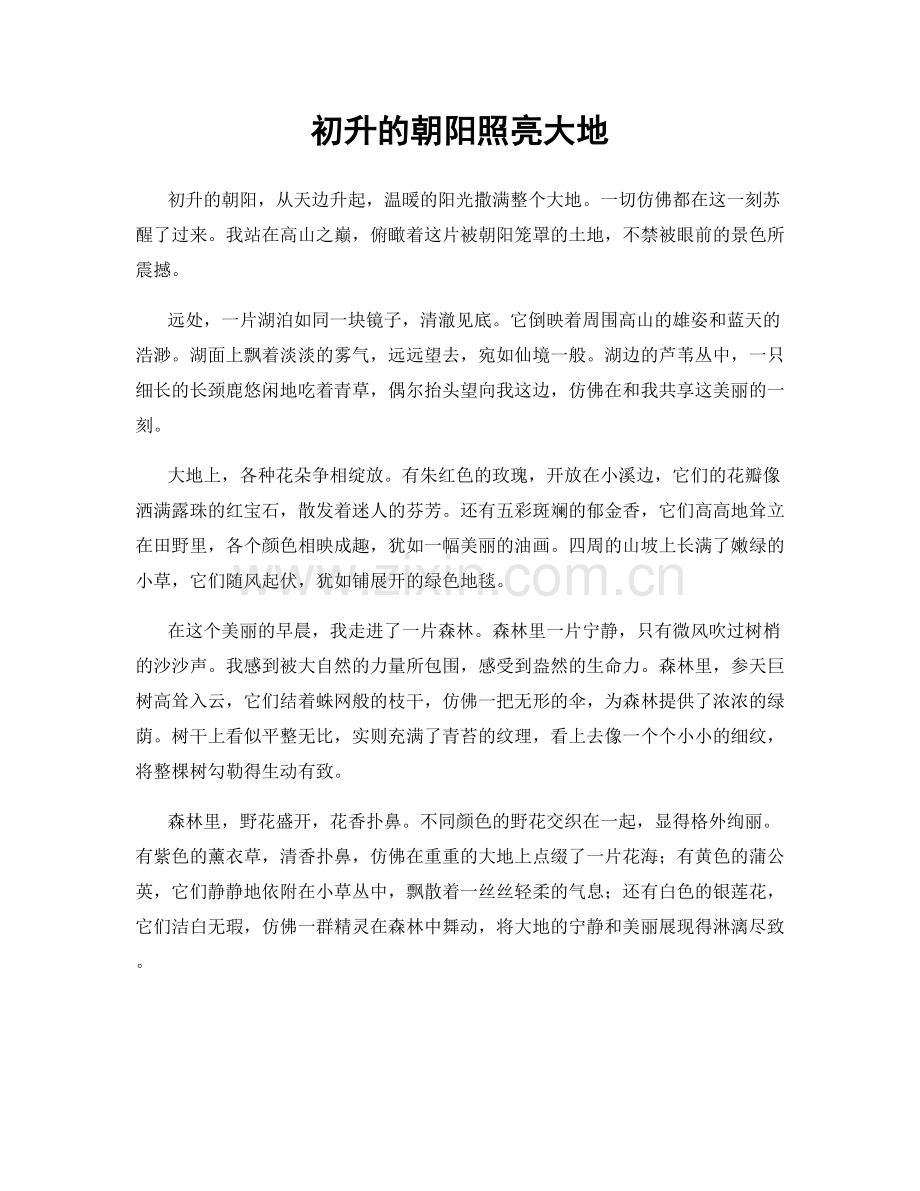 初升的朝阳照亮大地.docx_第1页