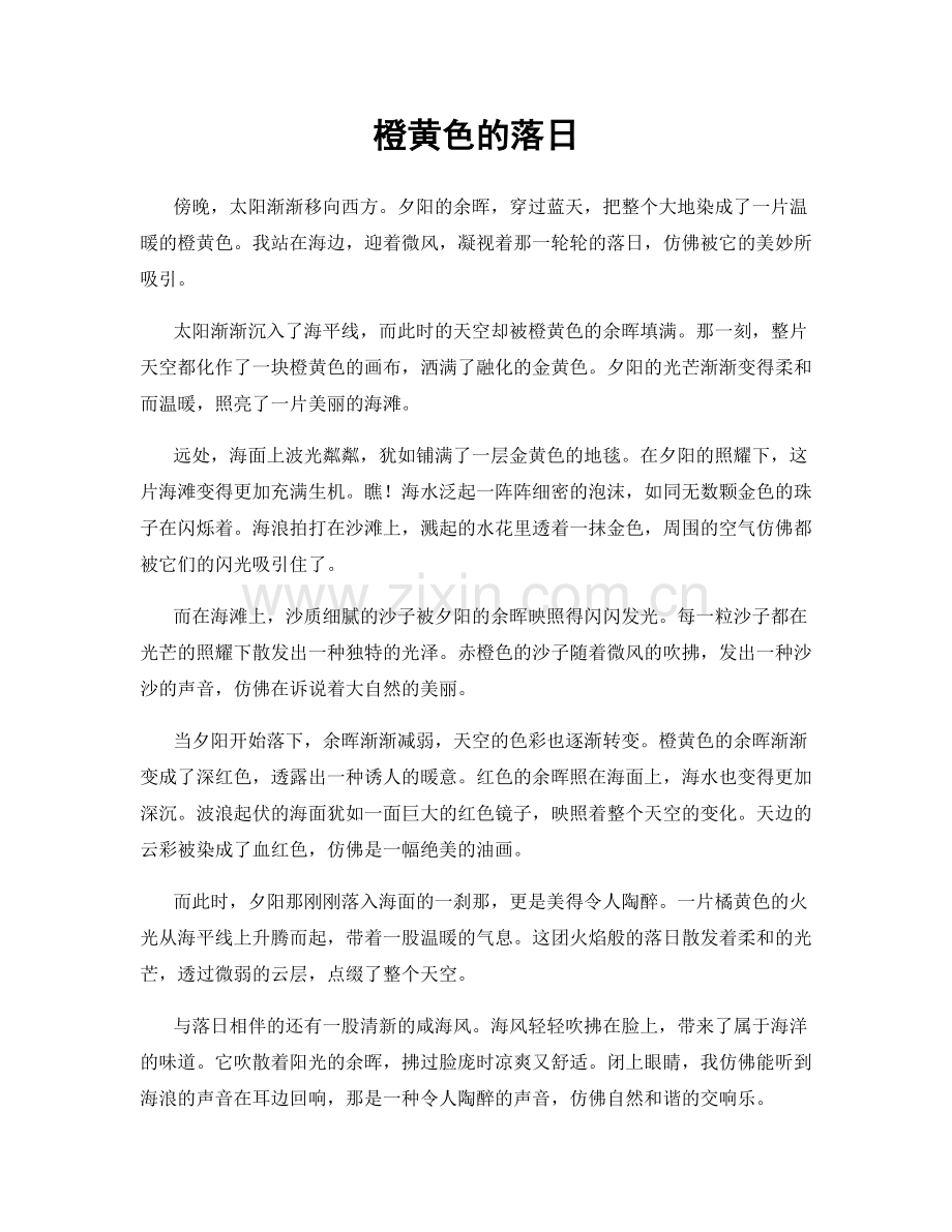 橙黄色的落日.docx_第1页