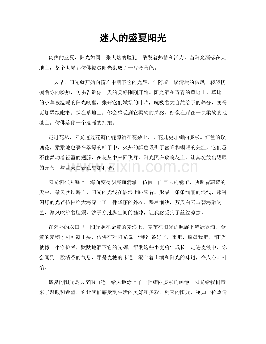 迷人的盛夏阳光.docx_第1页