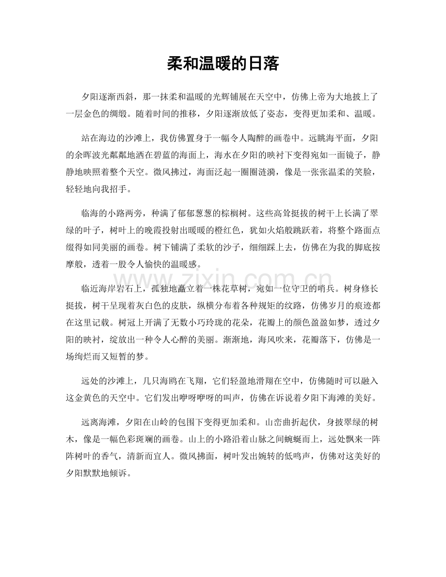 柔和温暖的日落.docx_第1页