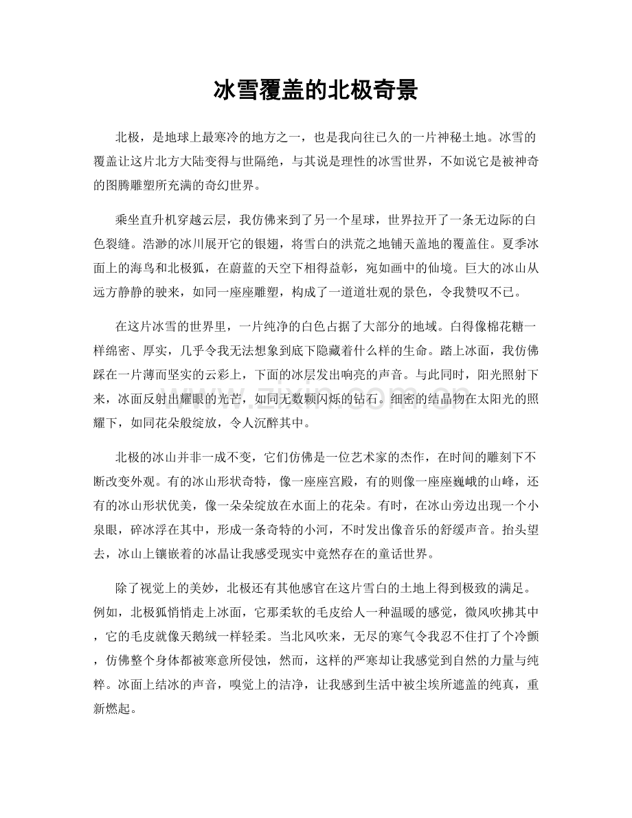 冰雪覆盖的北极奇景.docx_第1页