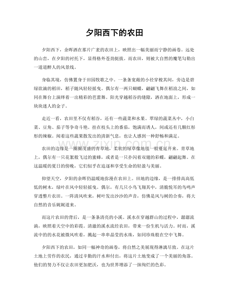 夕阳西下的农田.docx_第1页