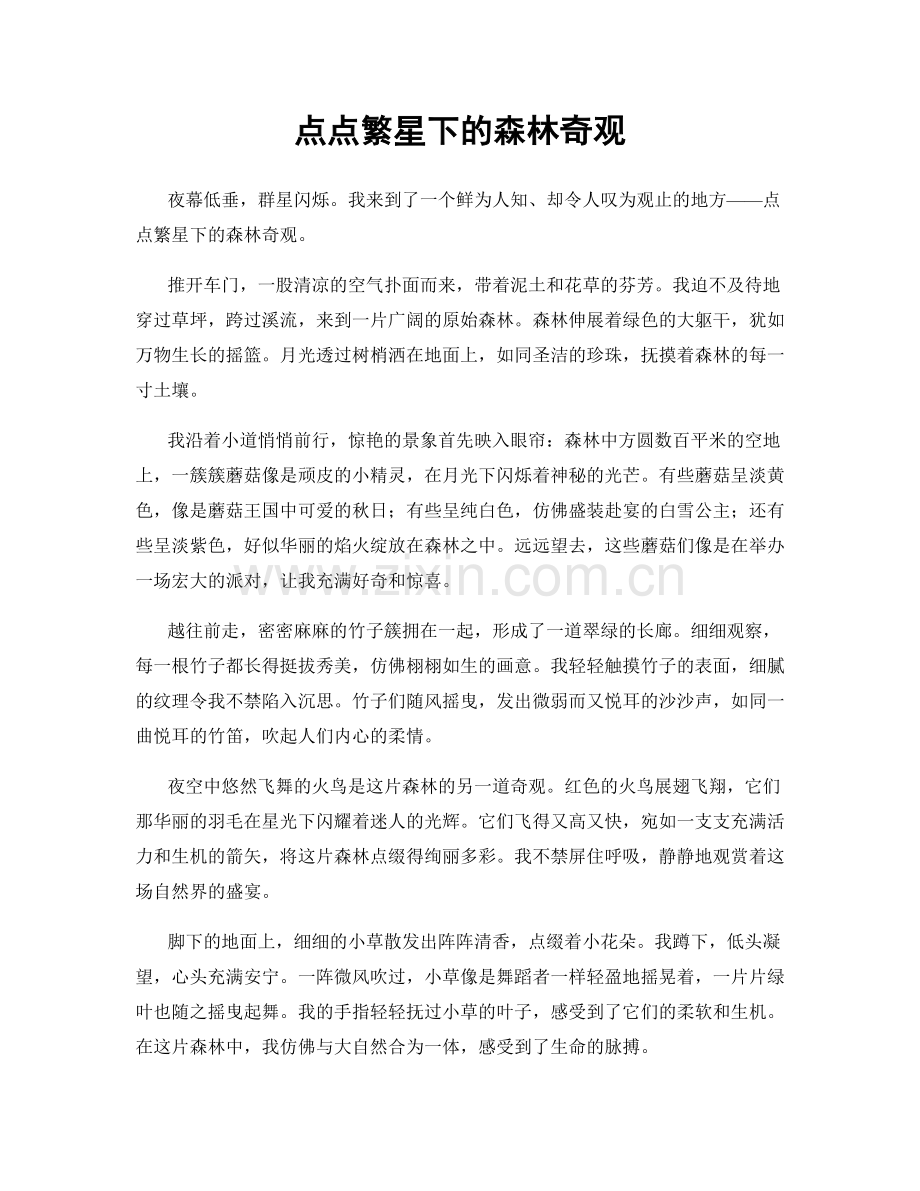 点点繁星下的森林奇观.docx_第1页