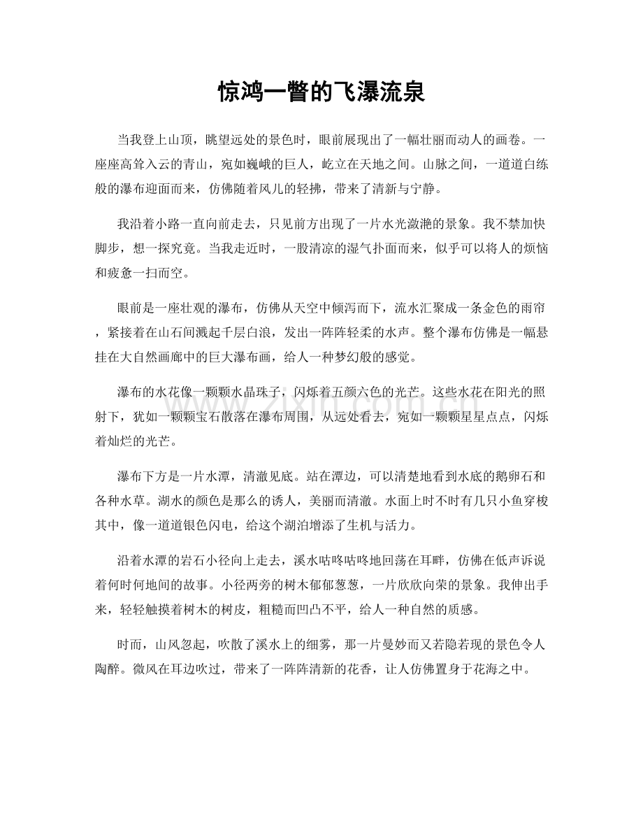 惊鸿一瞥的飞瀑流泉.docx_第1页