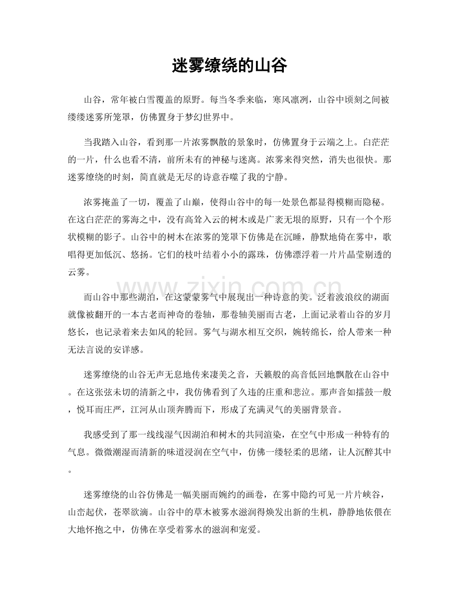 迷雾缭绕的山谷.docx_第1页