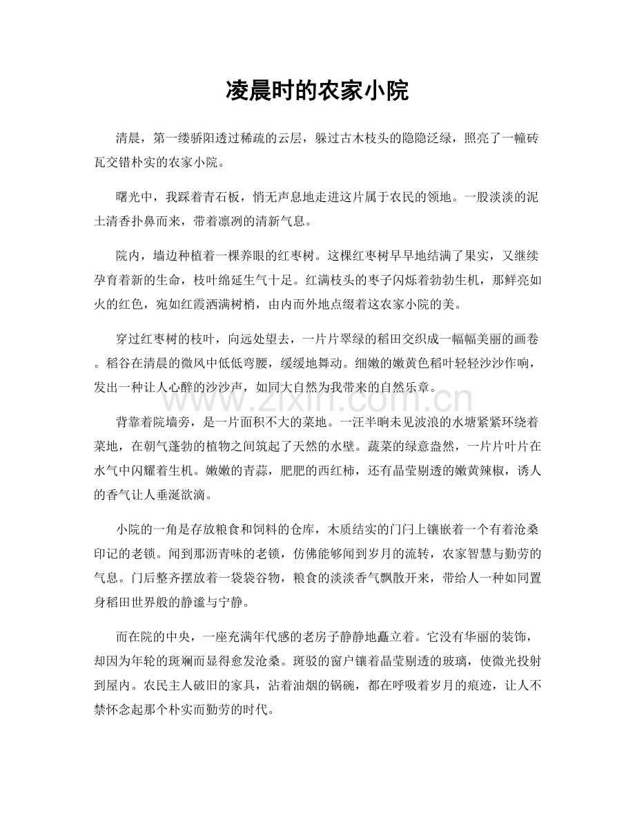 凌晨时的农家小院.docx_第1页