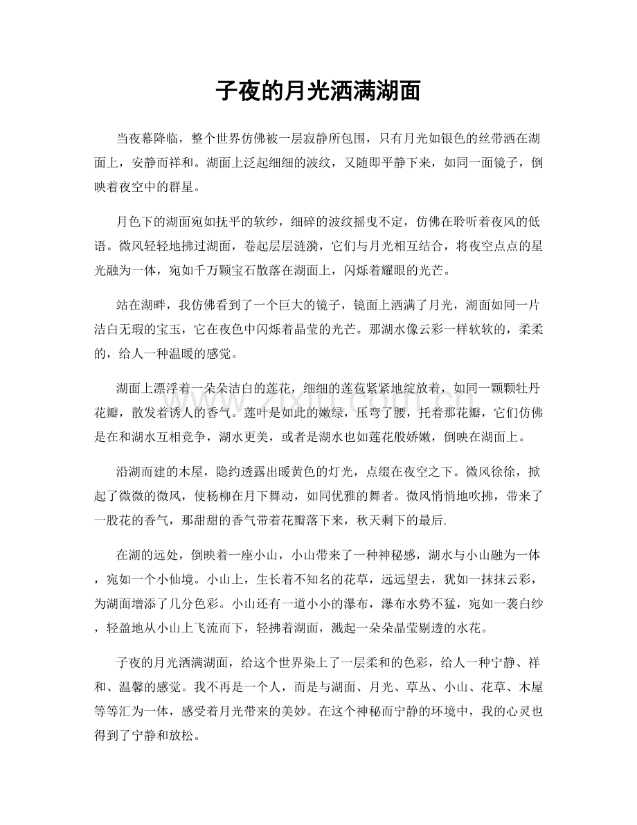 子夜的月光洒满湖面.docx_第1页