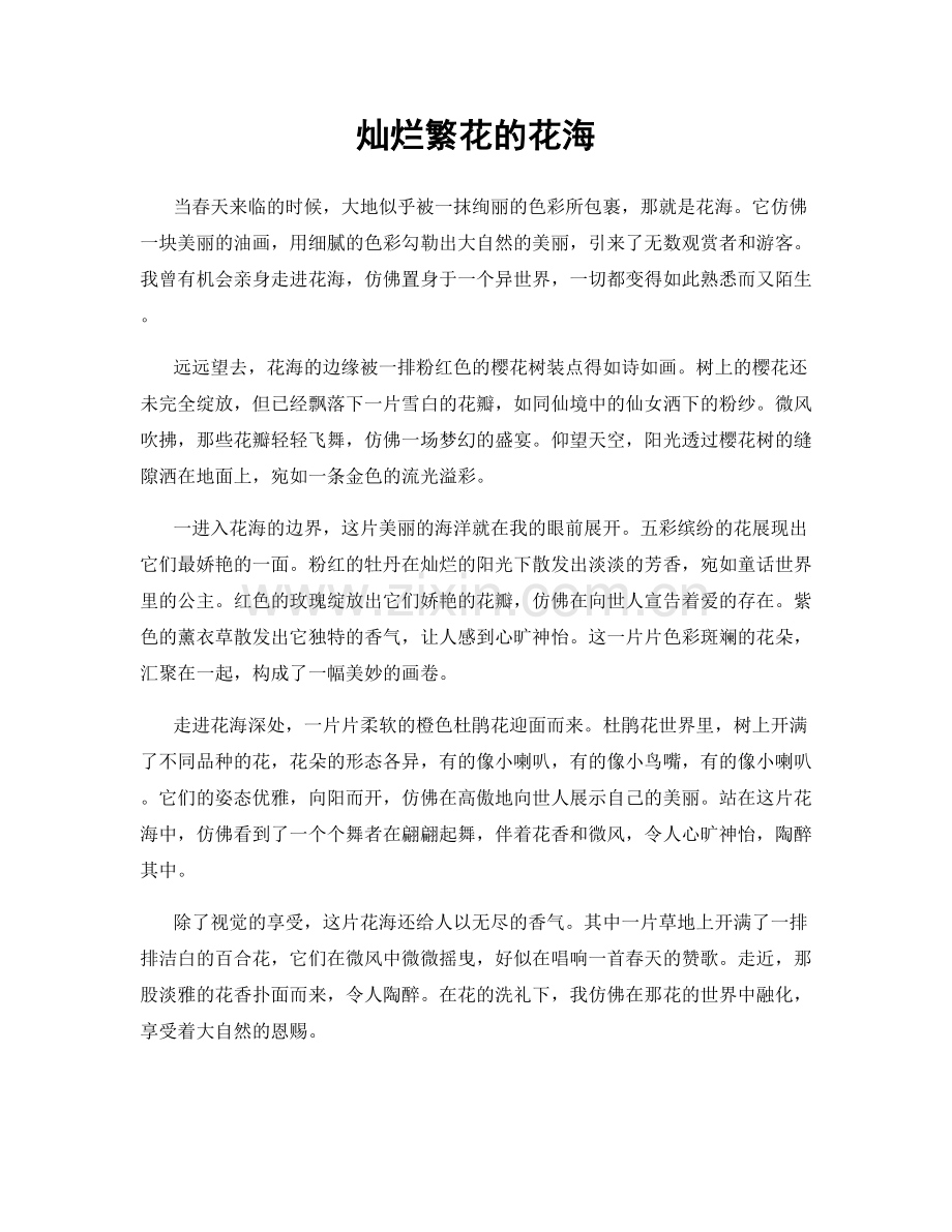 灿烂繁花的花海.docx_第1页