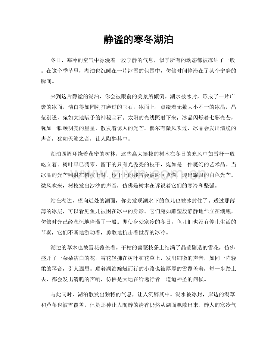 静谧的寒冬湖泊.docx_第1页