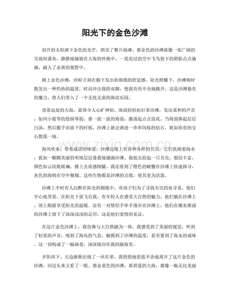 阳光下的金色沙滩.docx_第1页