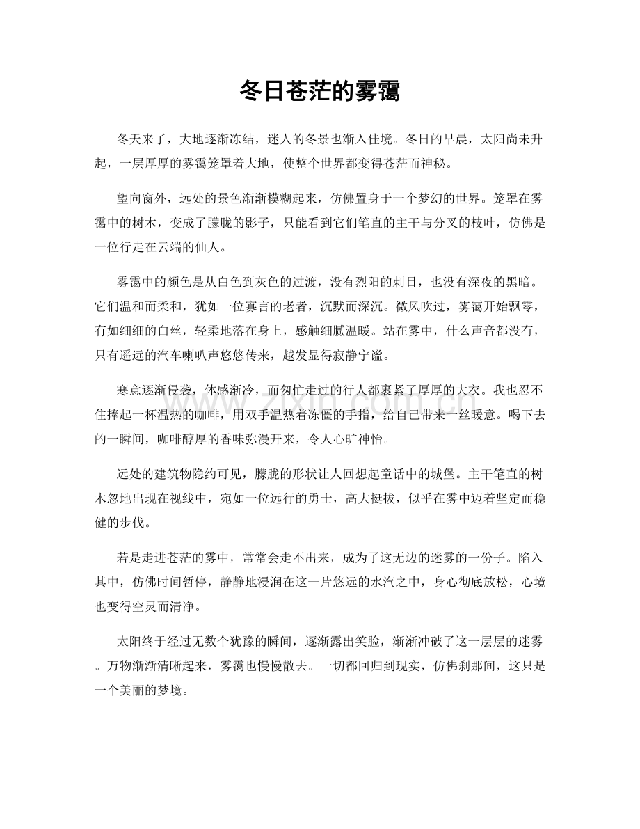 冬日苍茫的雾霭.docx_第1页