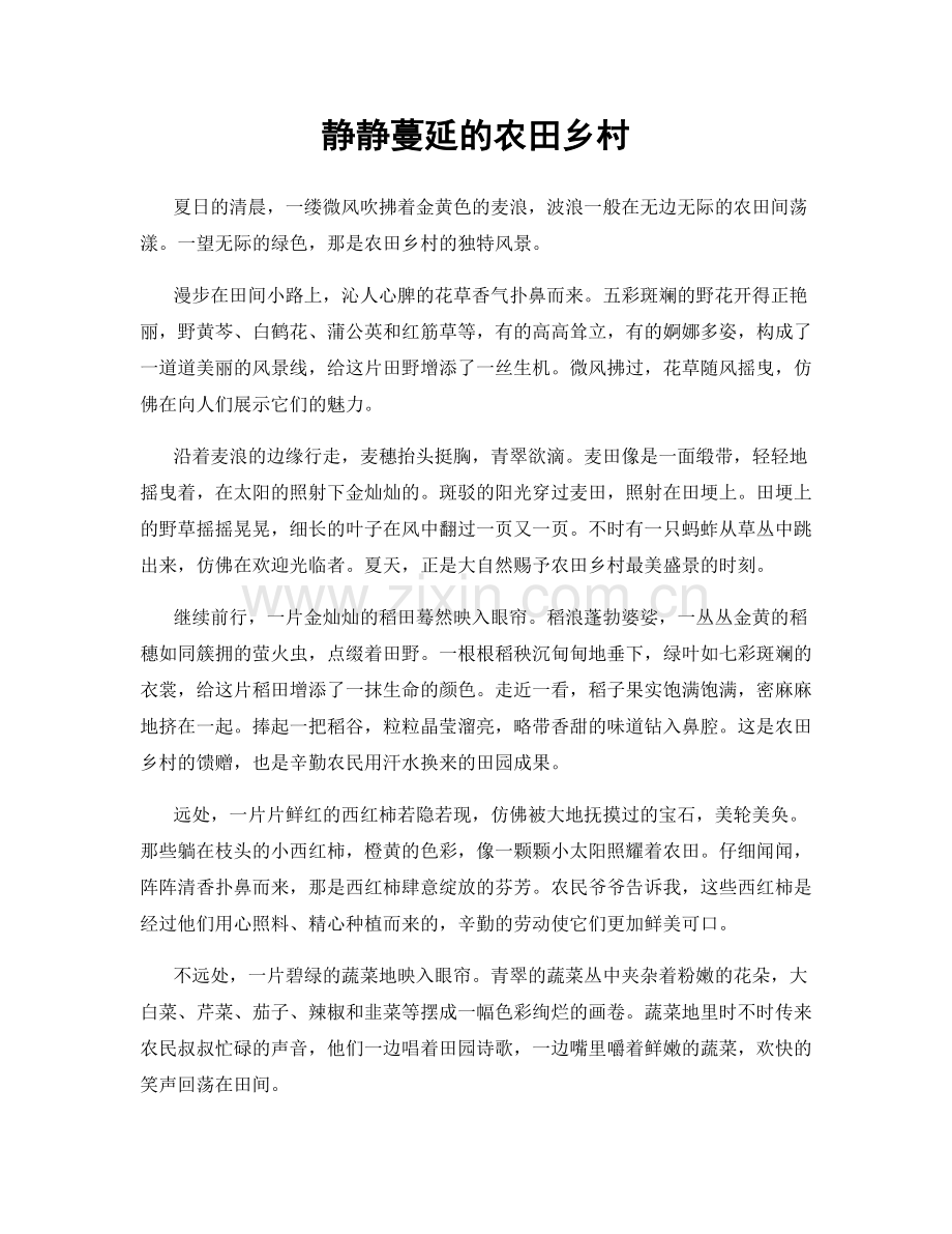 静静蔓延的农田乡村.docx_第1页