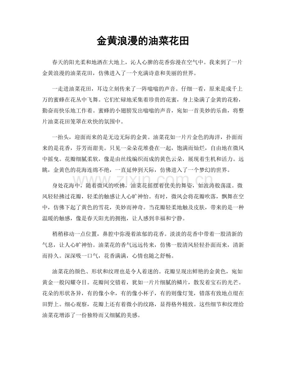金黄浪漫的油菜花田.docx_第1页